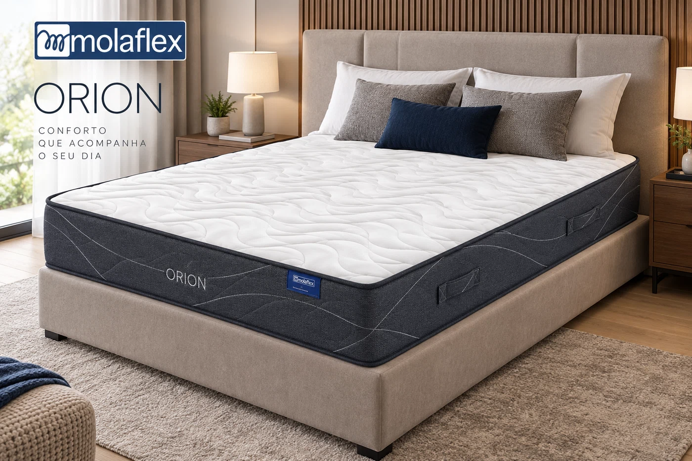 Colchão Orion Molaflex em ambiente de quarto